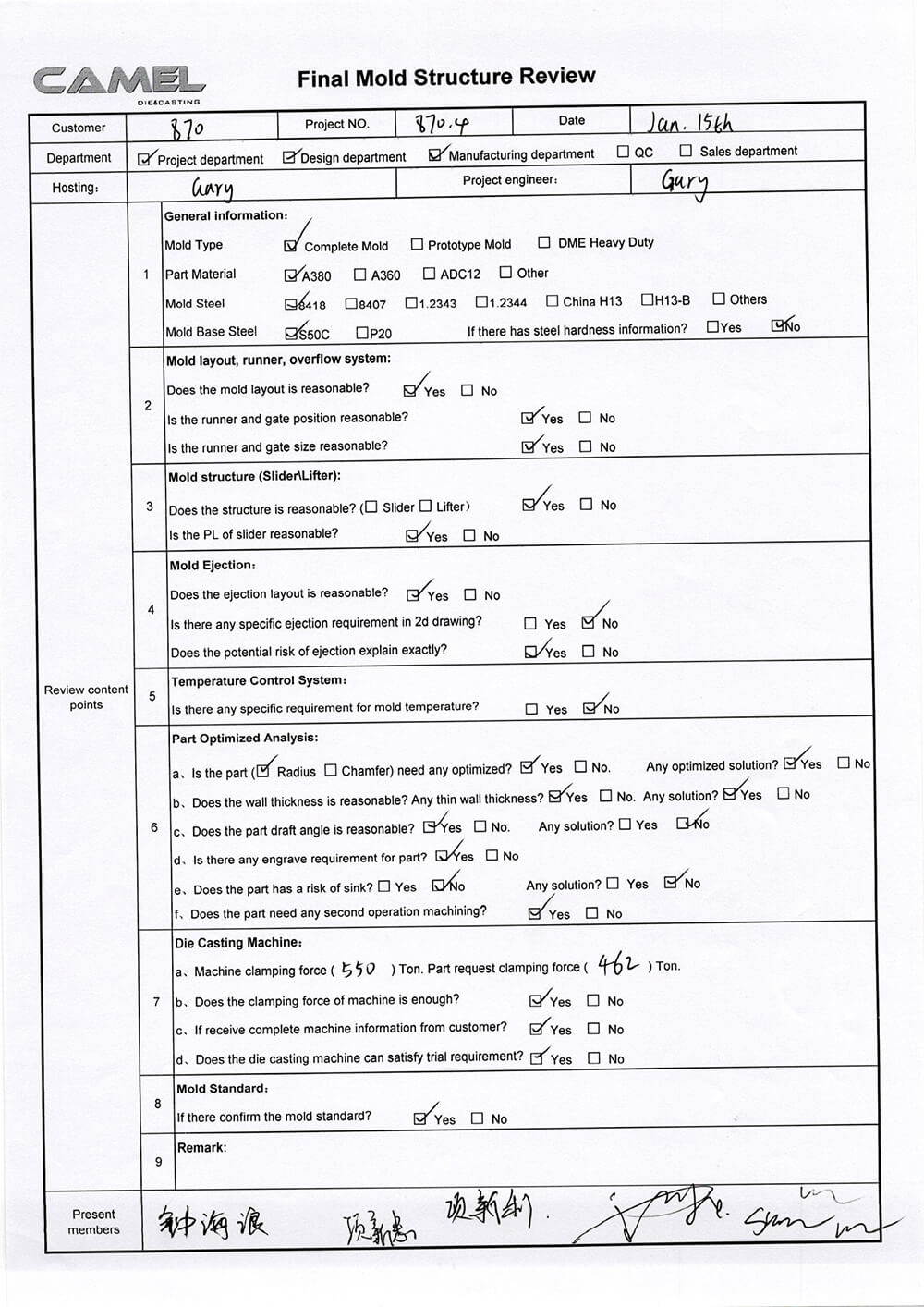 Final Mold Structure Review